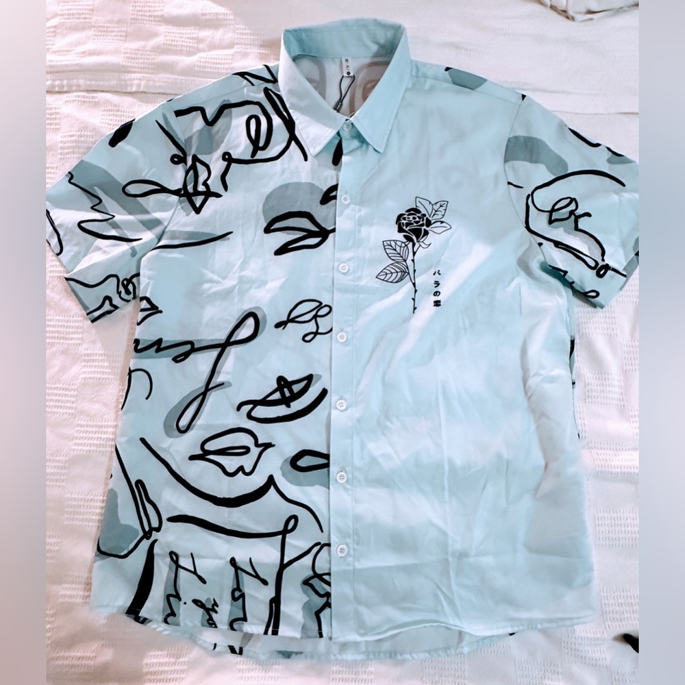 Z Man Forever Young Light Blue Shirt with Black Graphics - NWOT